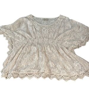 Twenty One Vintage Y2K Cream Lace Blouse Size Small